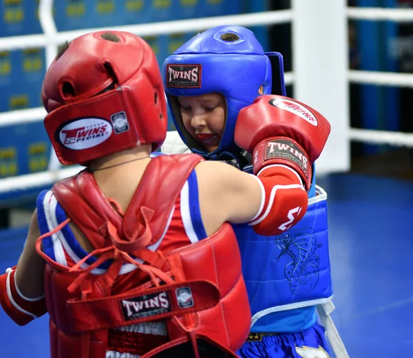 Orenburg Rusko Října 2019 Kluci Utkají Thajském Boxu Orenburg Cup — Stock fotografie