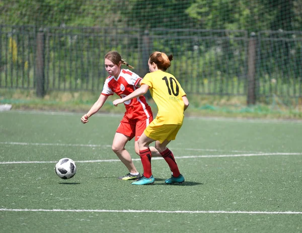 Orenburg Rusia Juni 2019 Tahun Girls Bermain Sepak Bola Perempuan — Stok Foto