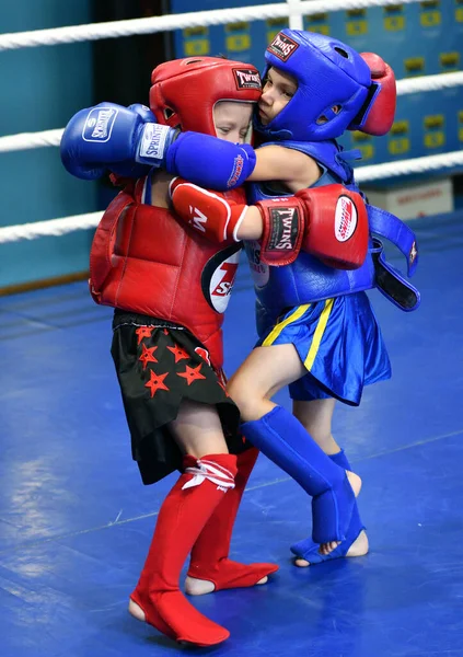Orenburg Russia Ottobre 2019 Ragazzi Competono Nella Boxe Thailandese Coppa — Foto Stock