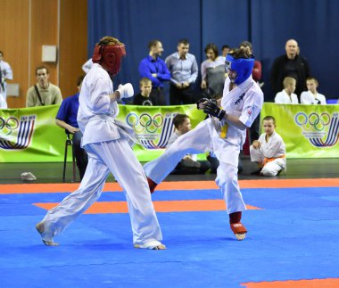 Orenburg, Rusya - 5 Mart 2017: Erkekler Kiokusinkaj 