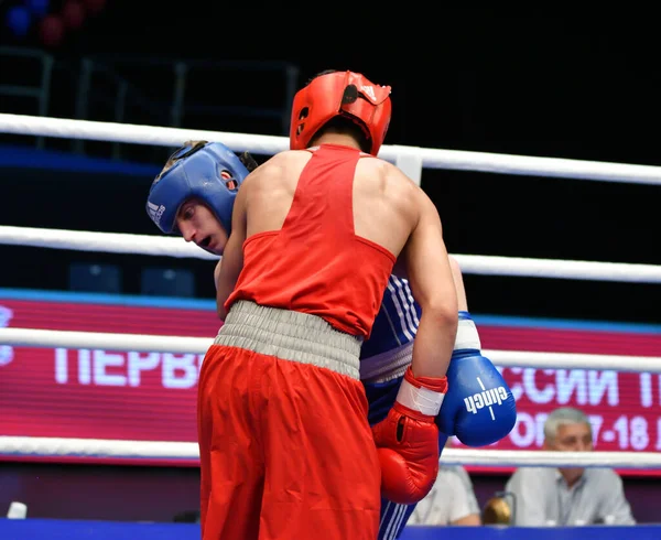 Orenburg Russland Mai 2017 Jahr Jungen Boxer Kämpfen Der Weltmeisterschaft — Stockfoto