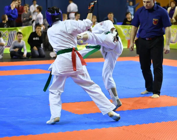 Orenburg Russland März 2017 Jahr Jungen Karate Wettbewerb Auf Der — Stockfoto