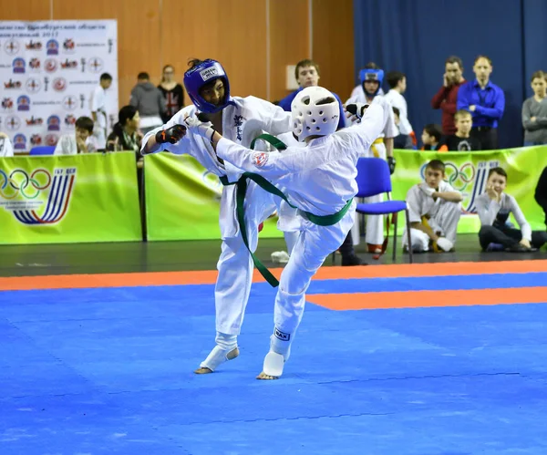 Orenburg Russland März 2017 Jahr Jungen Karate Wettbewerb Auf Der — Stockfoto