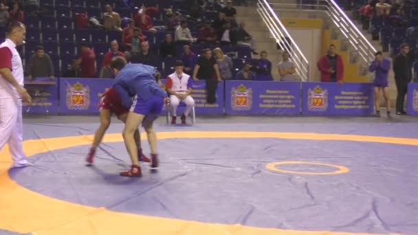 Orenburg Rusland Oktober 2019 Jongens Competities Zelfverdediging Zonder Wapens Het — Stockvideo