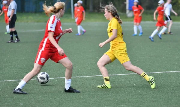 Orenburg Rusia Junio 2019 Año Las Niñas Juegan Torneo Fútbol — Foto de Stock