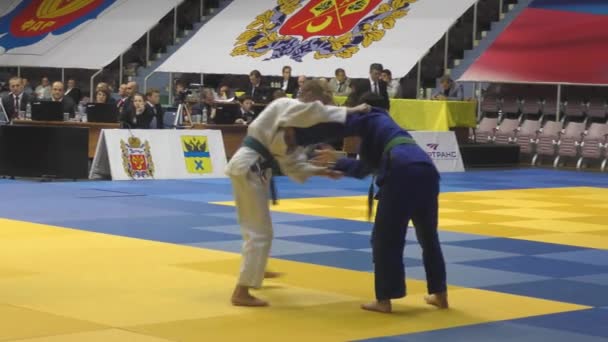 Orenburg Russia October 2017 Boys Compete Judo All Russian Judo — Stock Video