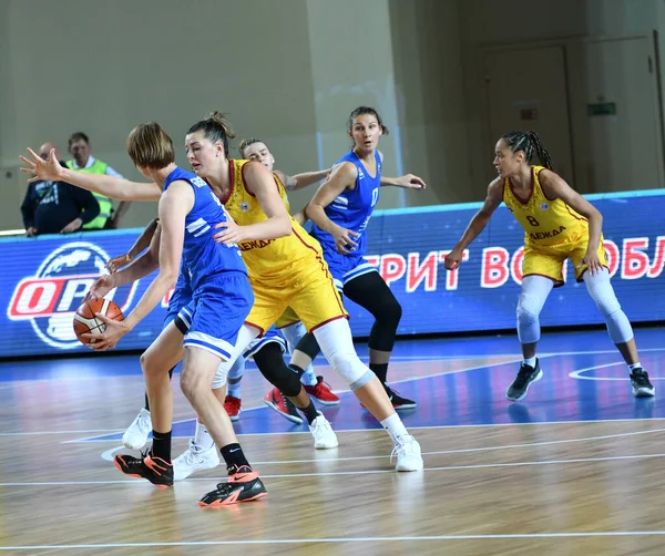 Orenburg Russia Ottobre 2019 Ragazze Giocano Basket Nella Partita Del — Foto Stock
