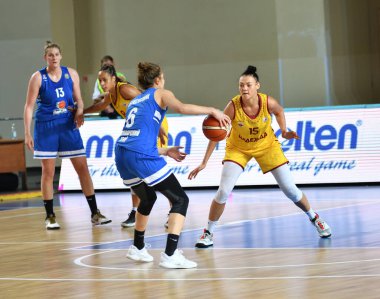 Orenburg, Rusya - 3 Ekim 2019: Kızlar Rusya Basketbol Şampiyonası 'nda 