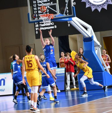 Orenburg, Rusya - 3 Ekim 2019: Kızlar Rusya Basketbol Şampiyonası 'nda 