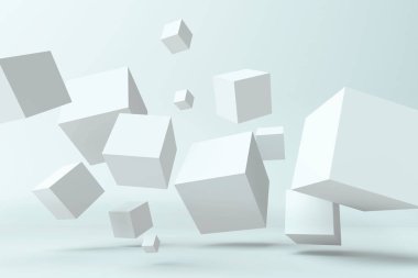 Soyut küpleri arka plan. 3D çizim