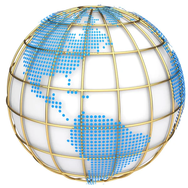 Model świata ziemi. ilustracja 3D — Zdjęcie stockowe