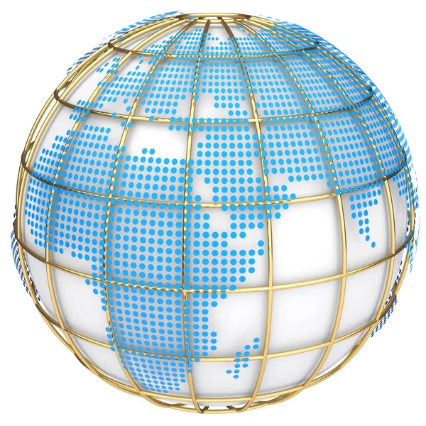 Earth globe model. 3D illustratie — Stockfoto