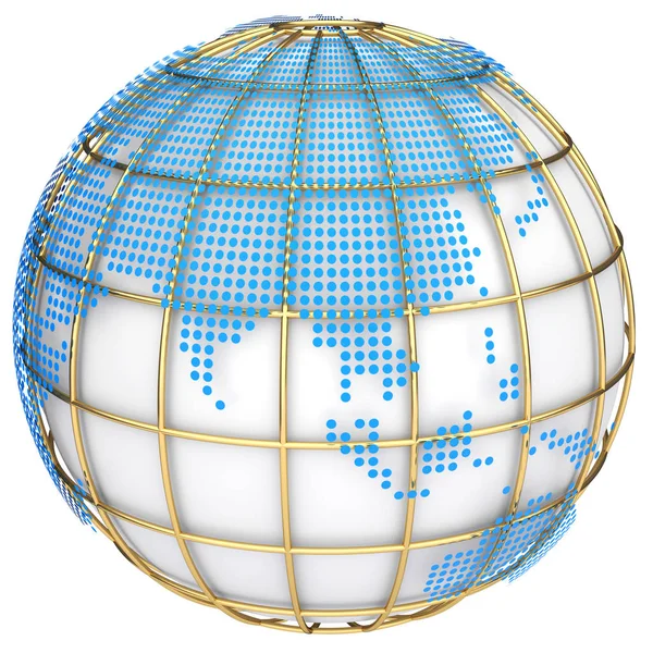 Earth globe model. 3D illustratie — Stockfoto