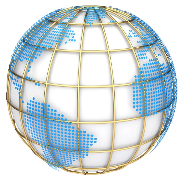 Earth globe model. 3D illustratie — Stockfoto