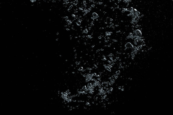 Water bubble on a black