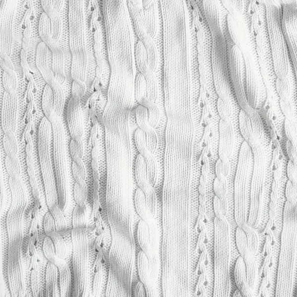 Текстура из белой слоновой кости. Свитер ручной работы, фон, пространство для копирования . — стоковое фото