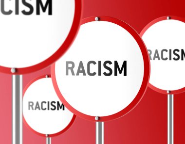 Irkçılık Yasağı ve Yasak Danslı Trafik İşaretleri. Yaratıcı Kolaj. Hoşgörü ve Sosyal Eşitlik. Irkçılık ve Ayrımcılığı Durdur