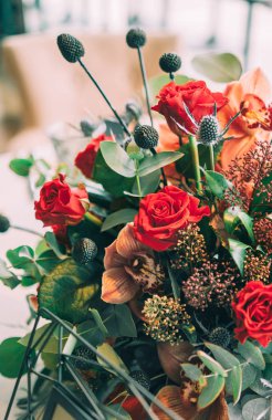 Sonbahar dekorasyon düğün ve düğün buketi