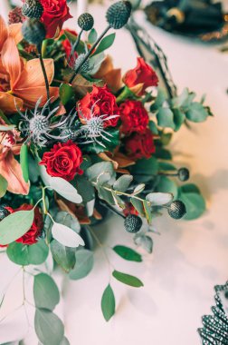 Sonbahar dekorasyon düğün ve düğün buketi