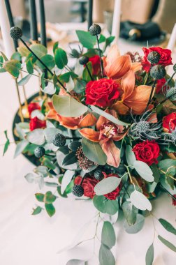 Sonbahar dekorasyon düğün ve düğün buketi