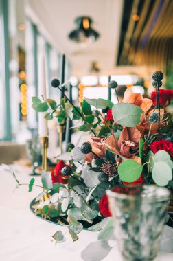 Sonbahar dekorasyon düğün ve düğün buketi