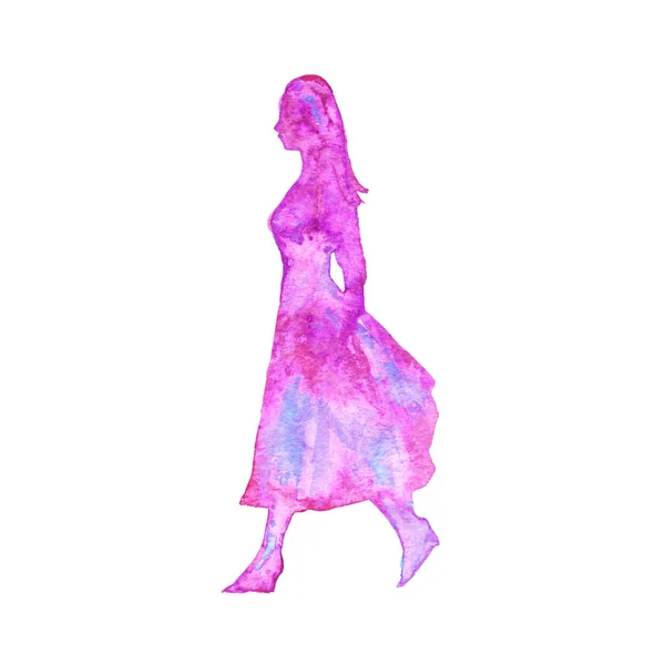 Silhouette aquarelle de femme — Photo