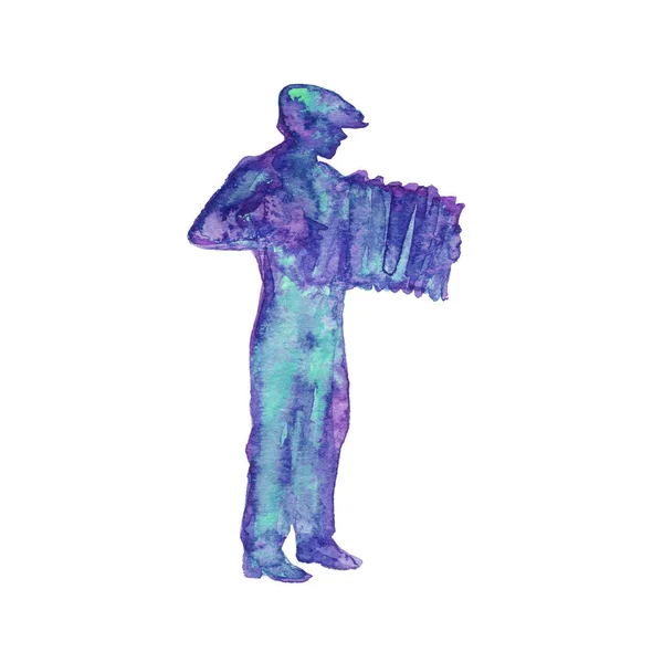 Aquarel silhouet van de mens — Stockfoto