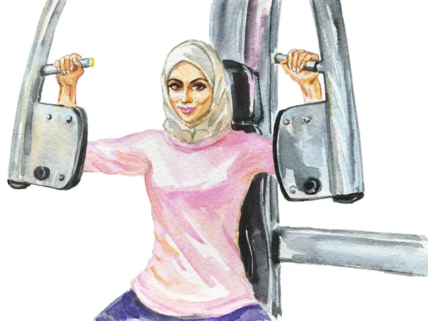Arabian woman in gym — Stock Photo, Image