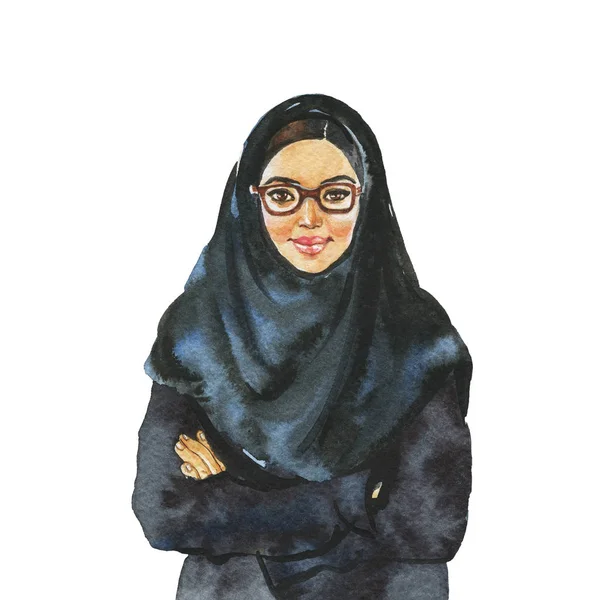 Watercolor arabian business woman — Stock Photo, Image