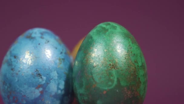 Easter colored eggs rotating — Stock Video