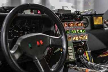 Las Vegas, ABD, Eylül 2016 Dmc DeLorean'ı geri gelecekteki film arabada otomatik exebition için