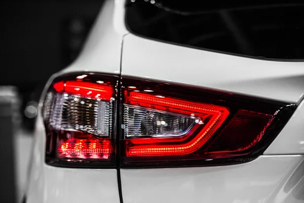 Rear stop light of white modern car — Stock Photo, Image