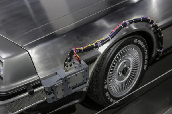 Las Vegas, ABD, Eylül 2016 Dmc DeLorean'ı geri gelecekteki film araba için otomatik exebition detayları — Stok fotoğraf