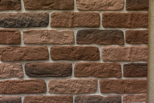갈색 돌 벽돌 벽 패턴 질감 배경 — 스톡 사진