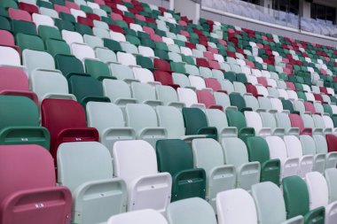 Minsk, Beyaz Rusya, 14 Ağustos 2018 - Ulusal Olimpiyat Stadyumu Dinamo ise çok amaçlı futbol ve atletizm Stadyumu Minsk, Beyaz Rusya, bir büyük yenileme projesi sonra yeniden açıldı. 2019 ev sahipliği yapacak