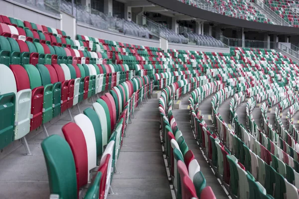 Minsk, Beyaz Rusya, 14 Ağustos 2018 - Ulusal Olimpiyat Stadyumu Dinamo ise çok amaçlı futbol ve atletizm Stadyumu Minsk, Beyaz Rusya, bir büyük yenileme projesi sonra yeniden açıldı. 2019 ev sahipliği yapacak