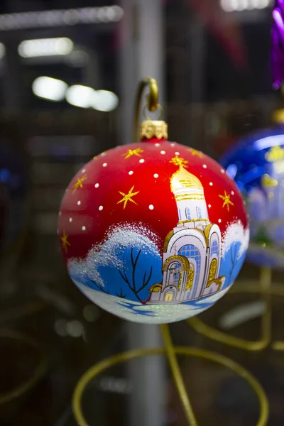 Vintage ussr sowjetischen Weihnachtsbaum Spielzeug Dekoration mit Kirche — Stockfoto