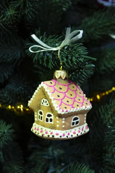 Пряничный домик Винтажные украшения рождественские елки игрушки — стоковое фото
