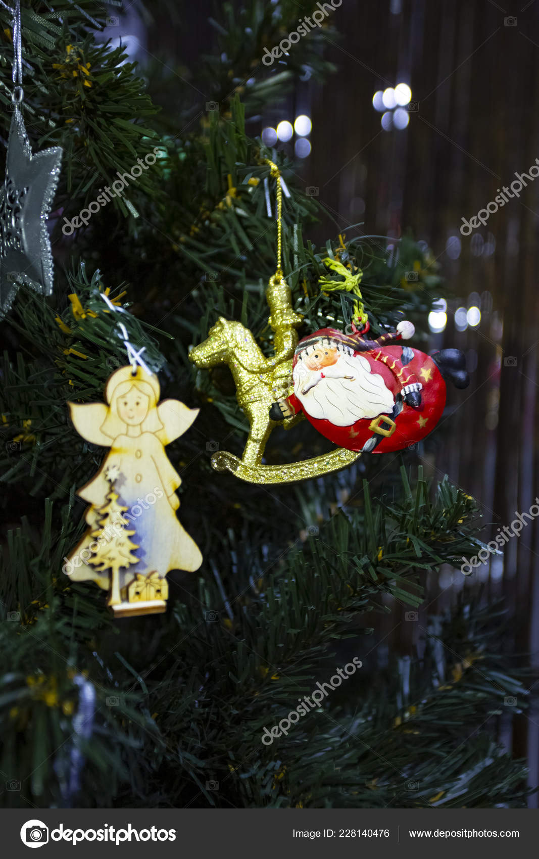 Vintage Toys Christmas Tree Decorations Stock Photo C Taborov