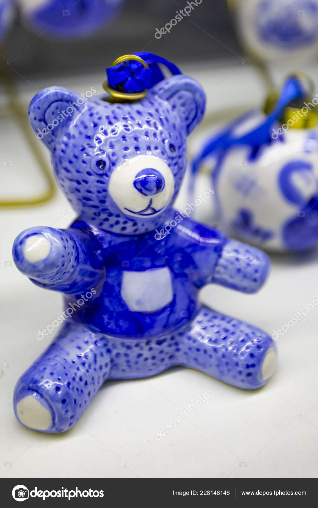 vintage blue teddy bear