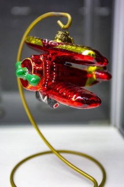 Vintage kırmızı uçak Noel ağacı oyuncak süslemeleri