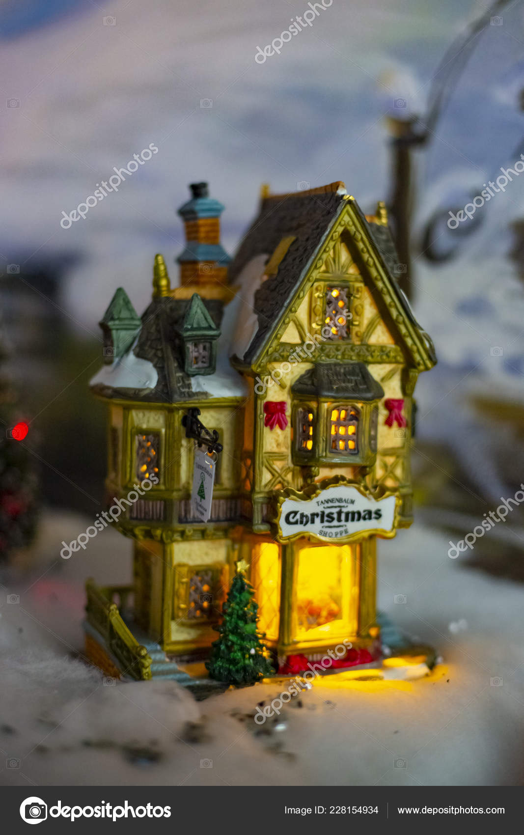 Vintage fabulous holiday houses figurines Christmas tree toy