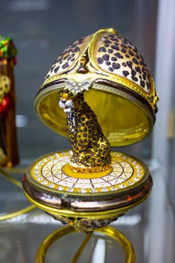 Vintage Noel leopard cam yumurta ağaç oyuncak süslemeleri