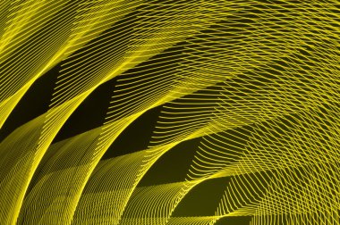 soyut uzun pozlama bulanık ışık çizgileri siyah ve sarı arka plan. Geometrik şekiller