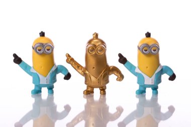 LA, CA, USA Sep 1, 2020: group of dancing toy minions, from Despicable Me clipart