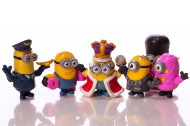 LA, CA, USA Sep 1, 2020: Bir grup dalkavuk, Despicable Me 'den karakterler