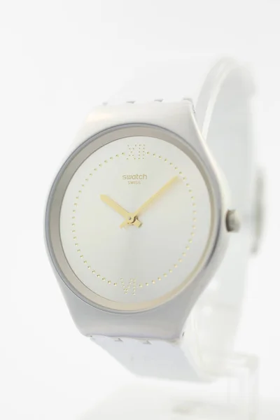 New York, NY, USA 07.10.2020 - Swatch cheapest fashion swiss made quartz watch — Stock Photo, Image