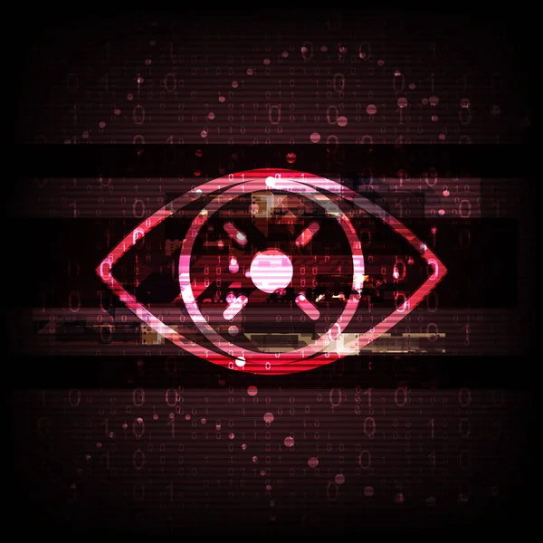 abstract background signal failure, digital eye symbol illustration