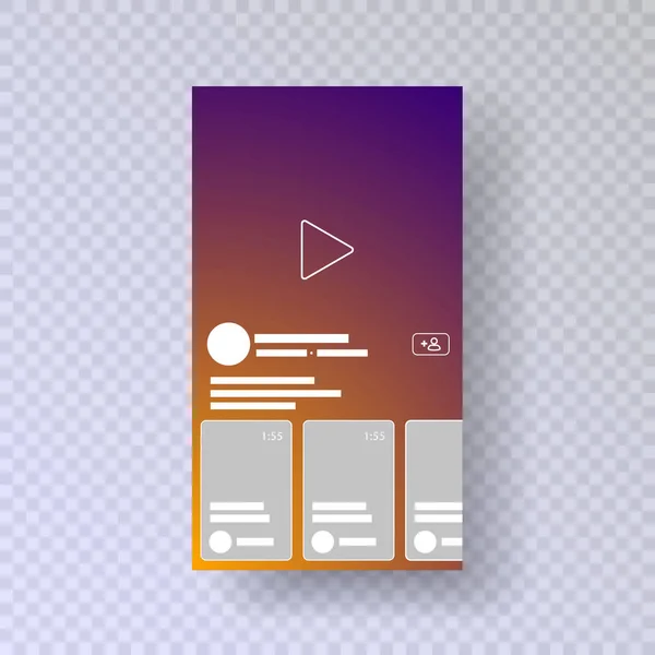 Mockup para canal de vídeo IGTV. Marco de fotos para historias. Publicar en una red social Maqueta Instagram Plantilla Vector ilustración un fondo transparente EPS10 — Vector de stock