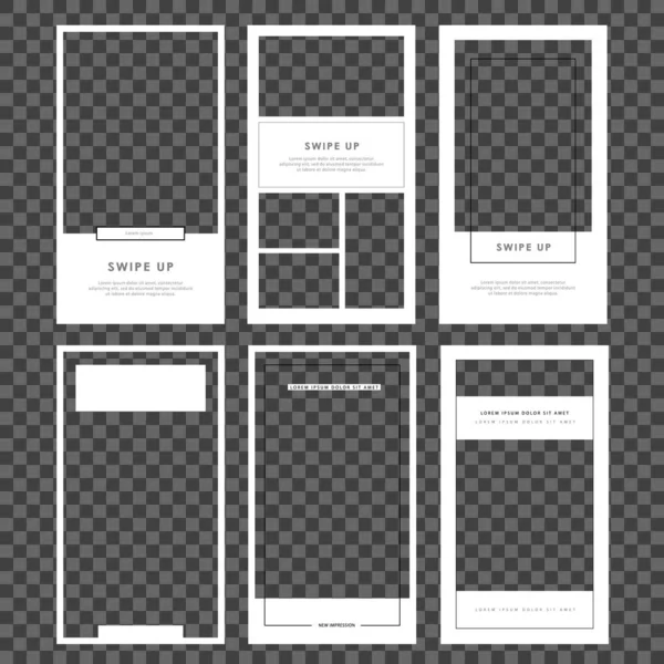 Modèle d'histoires. Réglez le cadre photo. Streaming. Maquette pour photo isolée sur fond transparent — Image vectorielle